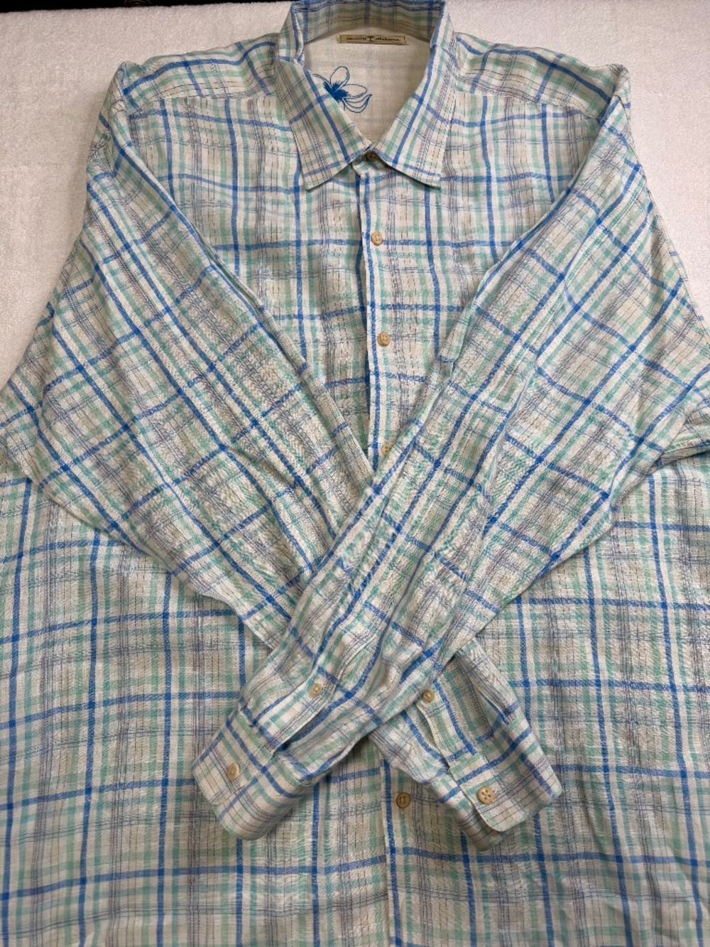 Tommy Bahama Plaid Long Sleeve Button Down Shirt